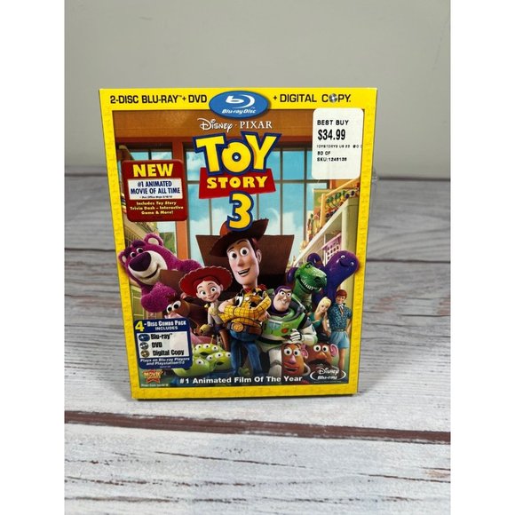 Toy Story 3 Blu-Ray/DVD 4-Disc Combo Pack w/ Slipcover Disney Pixar New - Picture 1 of 3